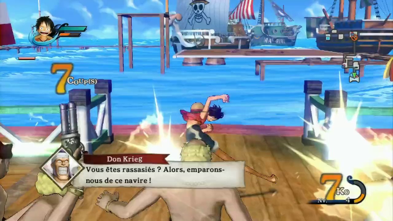 One Piece Pirate Warriors - Luffy envoie du pâté