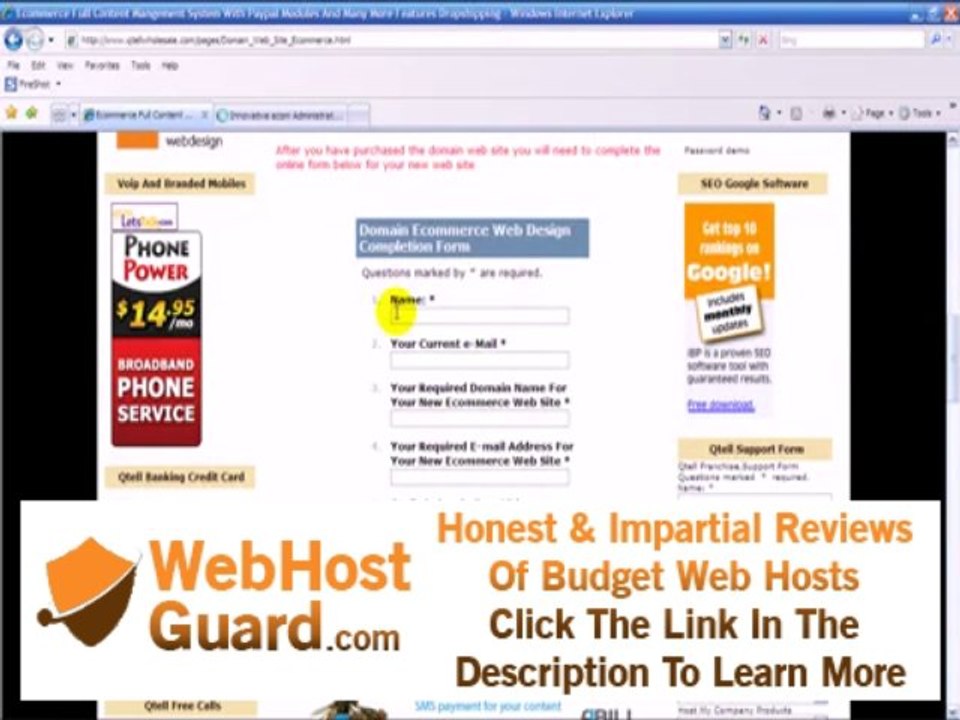 Shopping Carts For Sale $120 Free Hosting Ecommerce Web Sites Content Management System