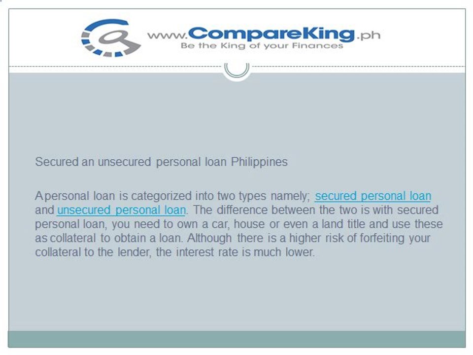 Looking for Personal Loan Philippines by CompareKing PH