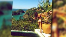 Lea Michele Shows Off Her Derriere in a Thong Bikini
