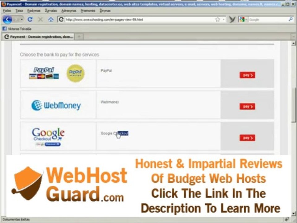 Hosting and Domain Name Registration, Payment by PayPal system - owexxhosting.com (help video)