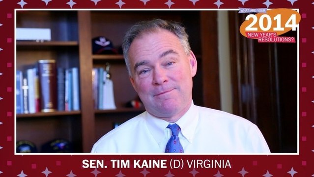 What is Sen. Tim Kaine's New Year's resolution?