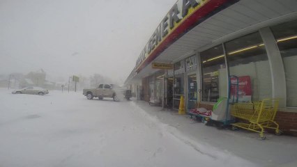 Driving Through a 'Blizzard' in Sullivan, Illinois