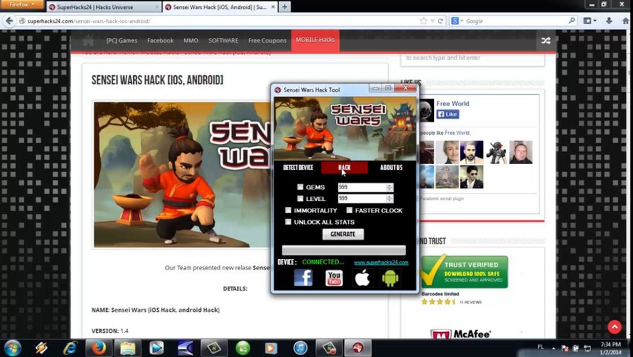 Sensei Wars Trainer Tool