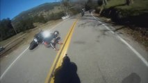 Big Superbike Accident - Rider Falls Off And Sends Superbike Into A Wall