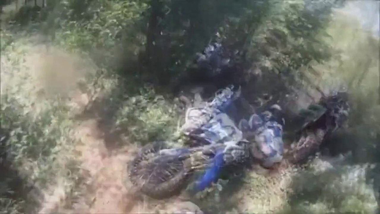 Dirt Bike Offroading Crash - Dude Flys Over The Handle Bars