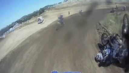 Painful Dirt Bike Crash - Guy Flys Over The Handle Bars