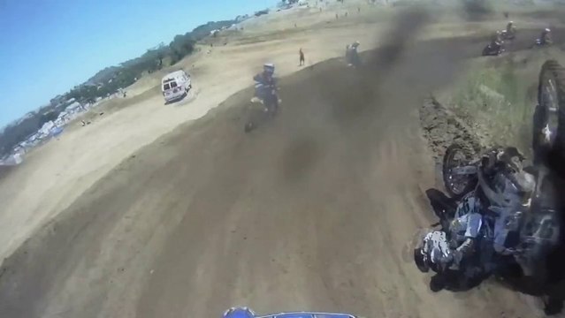 Painful Dirt Bike Crash - Guy Flys Over The Handle Bars