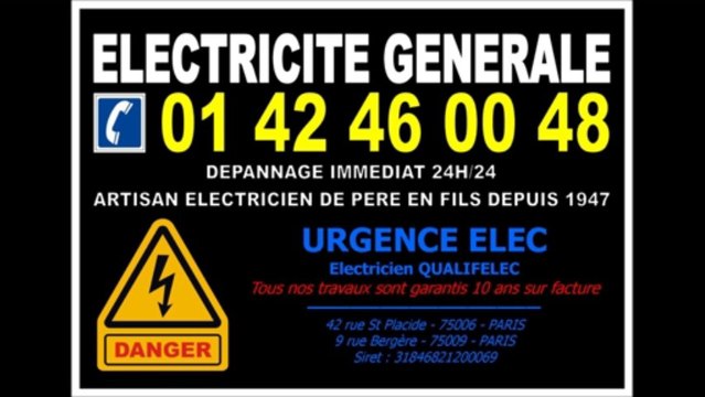 PARIS 7eme - ELECTRICIEN AGREE - 0142460048 - SPECIALISTE DU DEPANNAGE ELECTRICITE 7/7 24/24