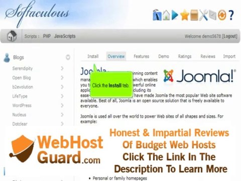 Web Hosting - Softaculous - Εγκατάσταση Joomla.