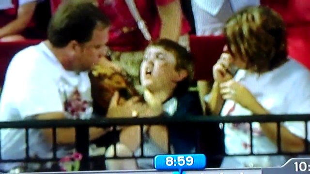 TV Viewer Hilariously Narrates As Boy Is Hit By Home Run Ball