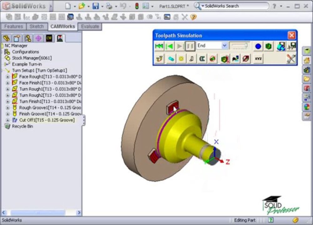 2-21 Turning - Setting up a Chuck (CAMWorks Tutorials)