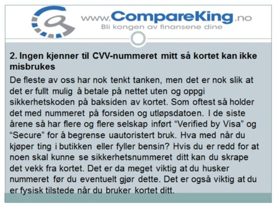 4 myter om kredittkort av CompareKing.no