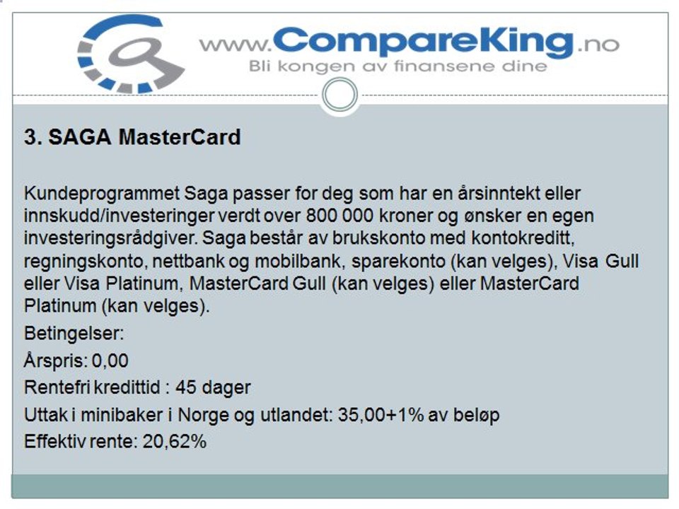Er du på utkikk etter et DNB kredittkort? Les mer på CompareKing.no