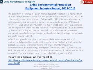Environmental Protection Equipment Industry in China 2015