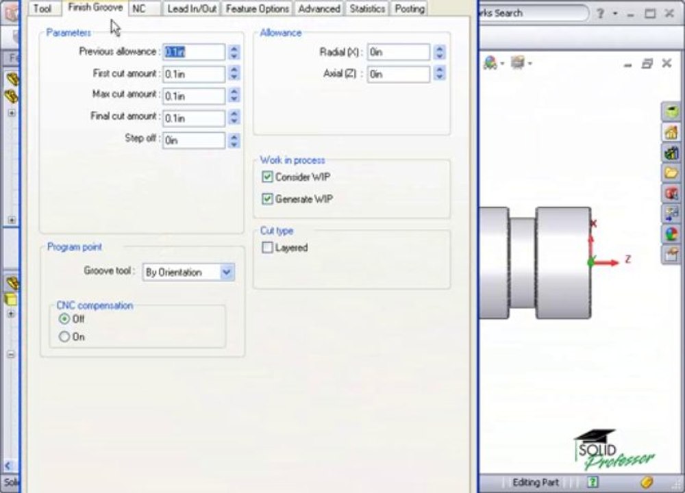 2-15 Turning- Finish Grooving Options (CAMWorks Tutorials)