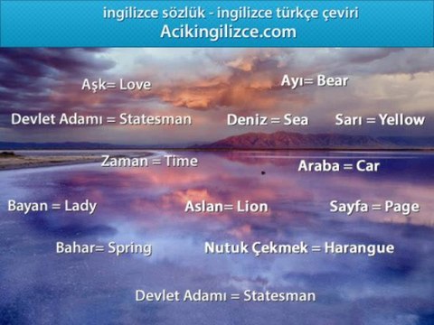 İngilizce Türkçe Sözlük Word