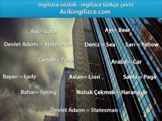 İngilizce Türkçe Çeviri Liz