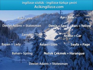 İngilizce Türkçe Çeviri Za