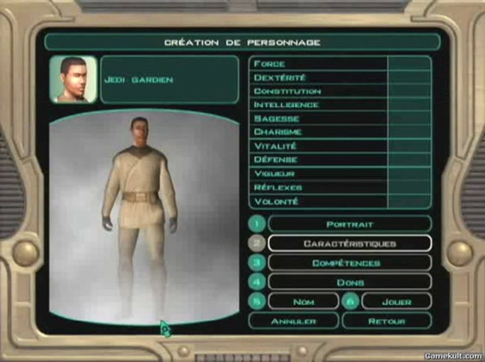 Star Wars : Knights of the Old Republic II - Création d'un personnage