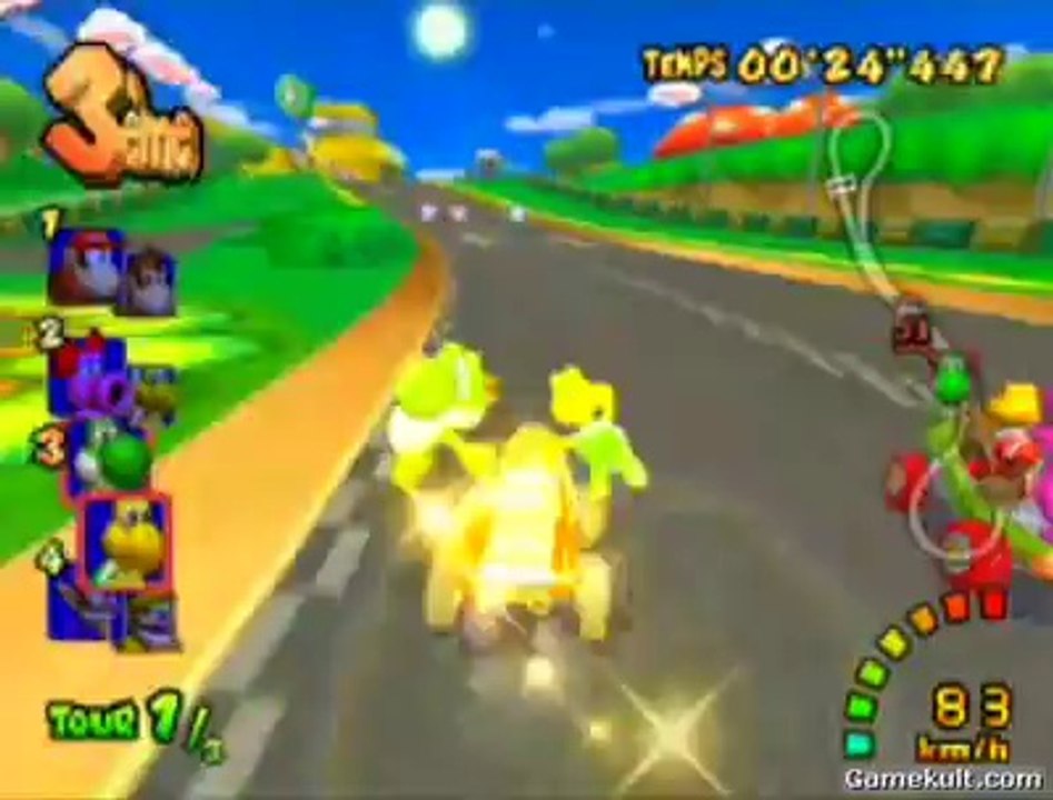 Mario Kart : Double Dash !! - Yoshi et Koopa sur le circuit Luigi