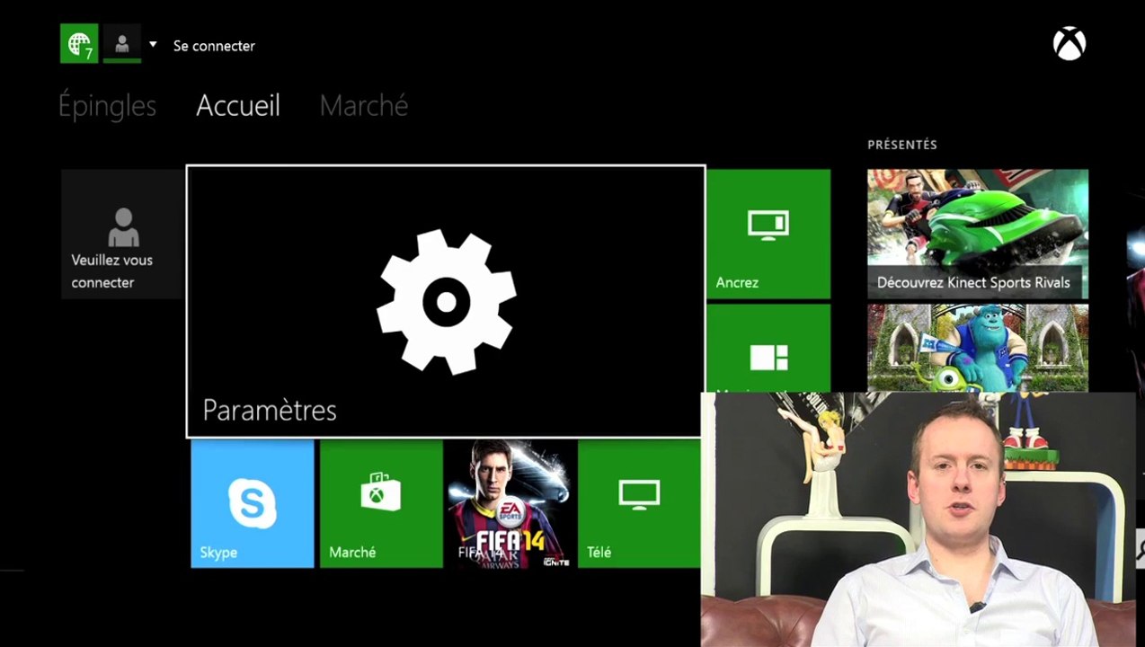 Xbox : commande Kinect Activation controle