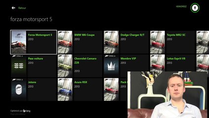 Xbox : commande Kinect Bing