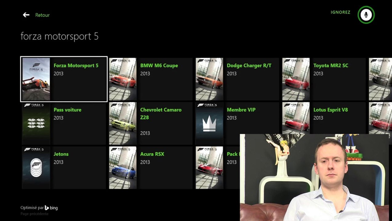 Xbox : commande Kinect Bing