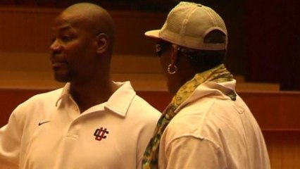 Rodman in North Korean basketball training session