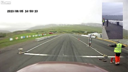 Plane crashes into dragstrip at Akureyri, Iceland August 5 2013