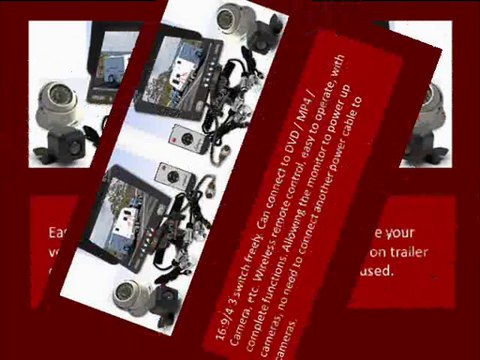 Caravan Two Camera 4PIN System Trailer cable 7 Monitor HD 12V/24V Reversing CCD Camera Kit