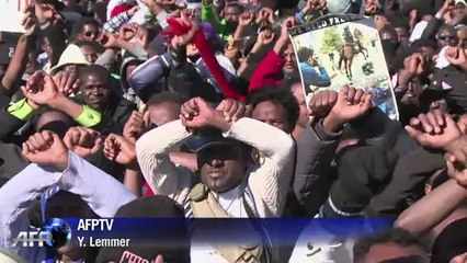 African migrants protest outside Israel's parliament
