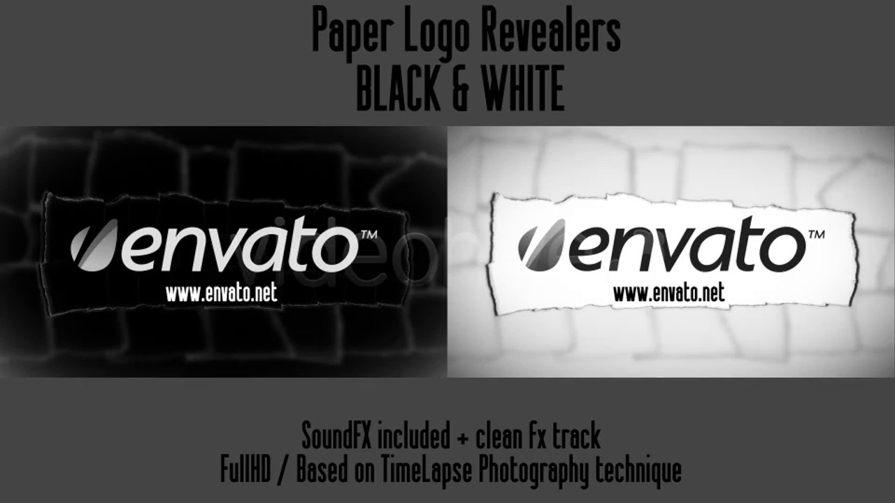 Paper Logo Revealers Black and White - After Effects Template