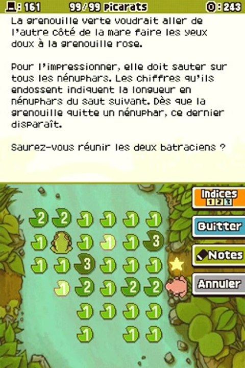 Professeur Layton et l'Appel du Spectre - Enigme 161 : Saute-nénuphar 2