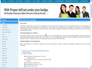 SAP GRC Online Training and Placement