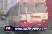 Buses de la empresa Orión dejarán de circularán por la avenida Arequipa