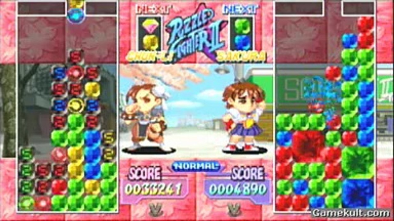 Capcom Puzzle World - Chun-Li dérouille Sakura