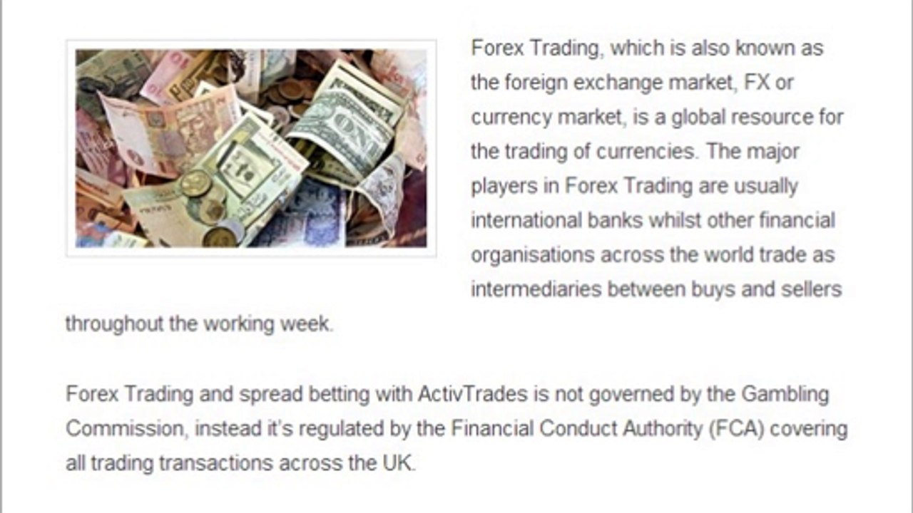 Activtrades l Understanding Forex Trading