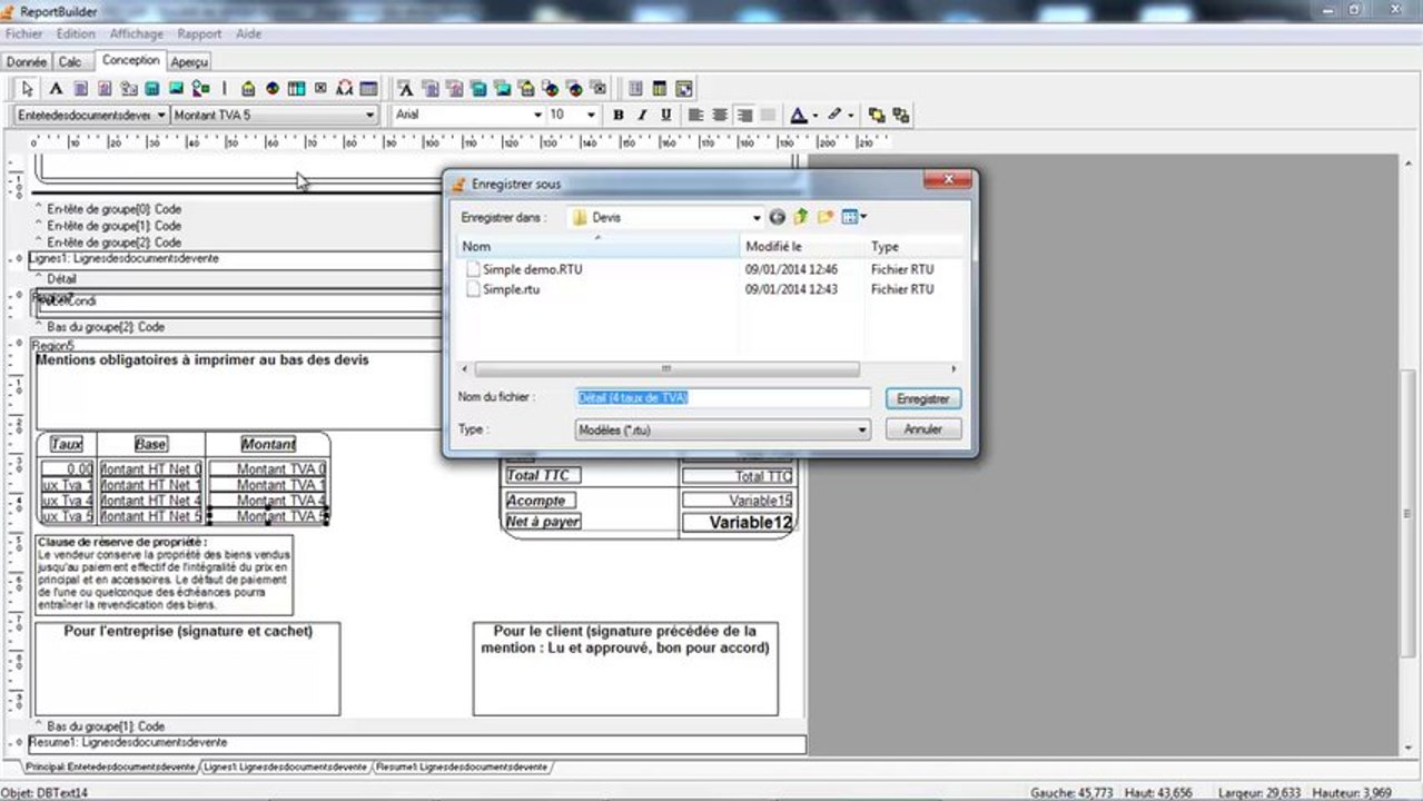 EBP Devis Facturation Bâtiment : Parametrage des devis et facture pour afficher les taux de TVA de 10% et 20%