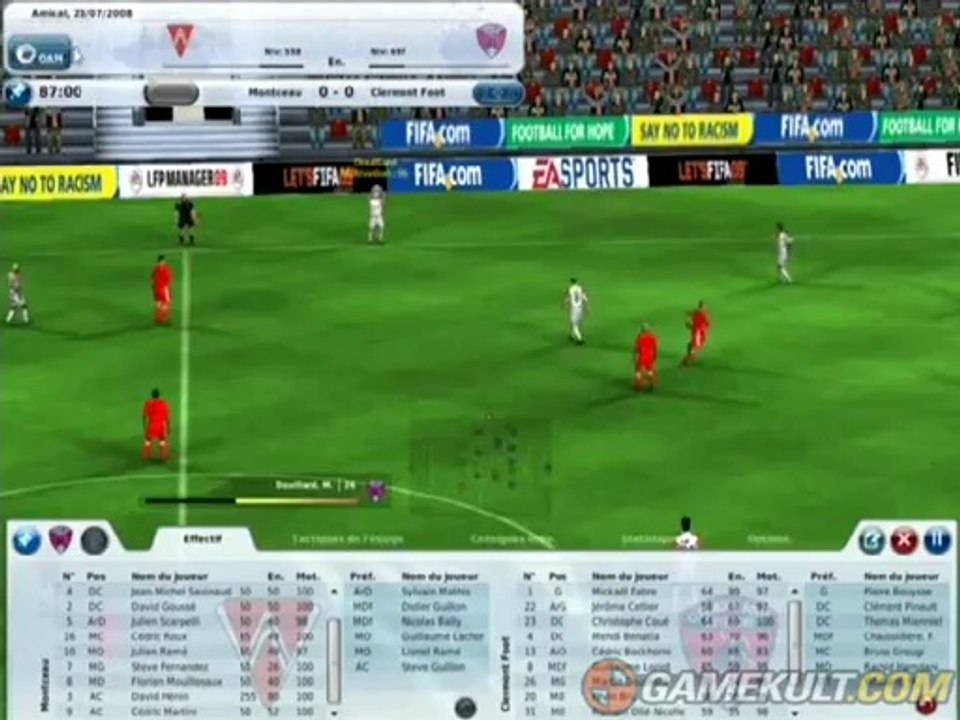 LFP Manager 09 - Montceau- Clermont Foot match en cours