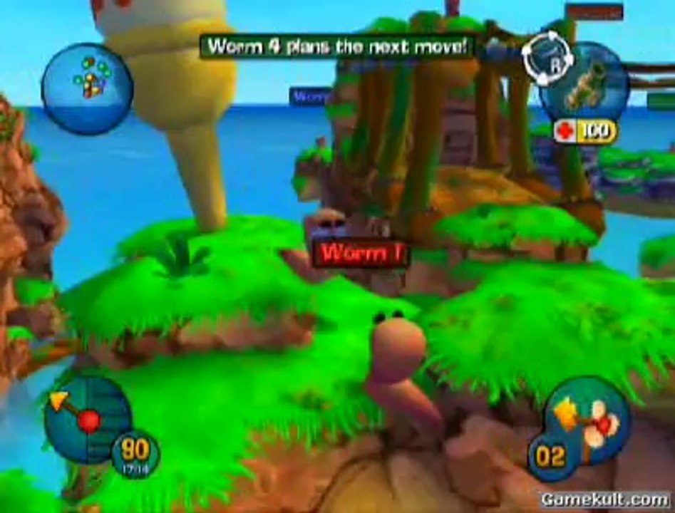 Worms 3D - Poussée bien fourbe