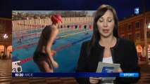 Les médaillés olympiques dans leur nouvelle piscine