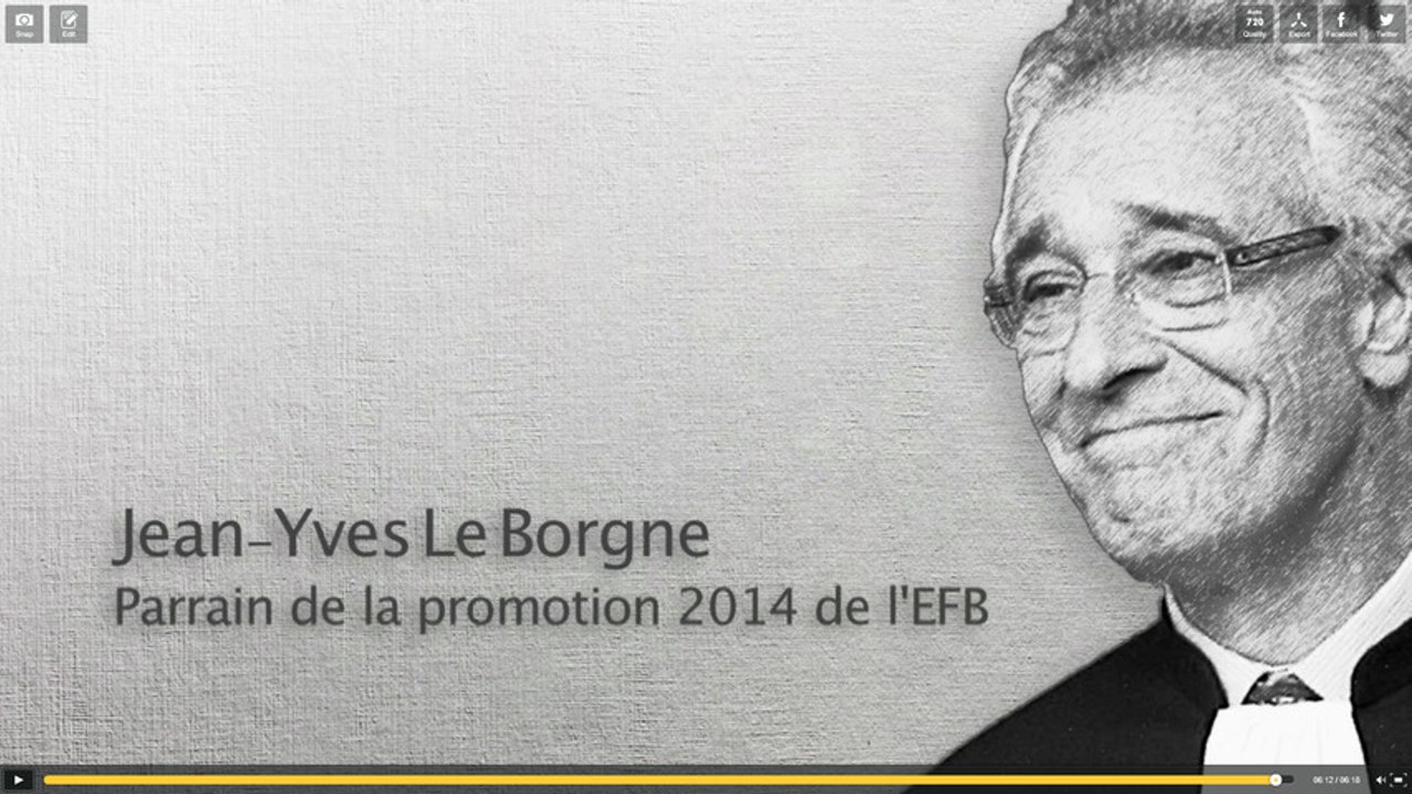 Rentrée de l'EFB 2014 - Vidéo sur le parcours de Jean-Yves Le Borgne, parrain de la promotion 2014