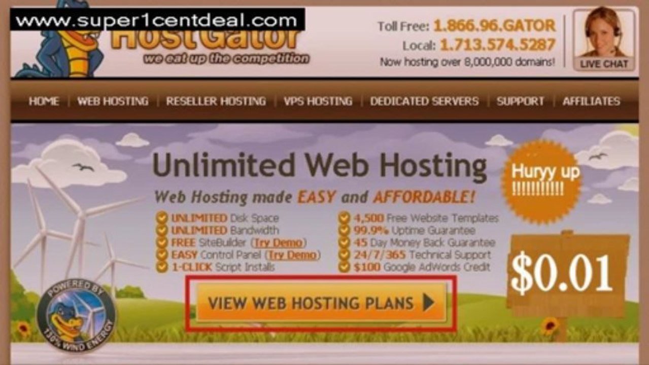 Get Hostgator hosting in Just 1 Cent With Hostgator 1 cent coupon