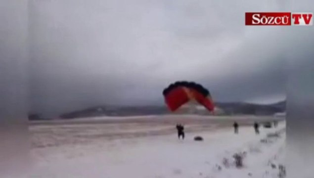 Yamaç paraşütçüsü yere çakıldı