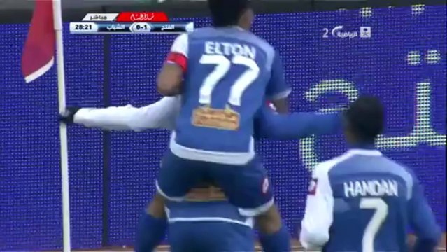 هدف الفتح الاول من بدر الخميس في الشباب - الفتح 2-1 الشباب - دوري جميل 10/01/2014 HD