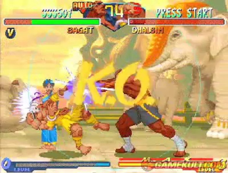 Street Fighter Alpha 2 - Sagat Vs Dhalsim