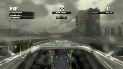 F1 2011 - Remontée infernale sous la pluie sans aides