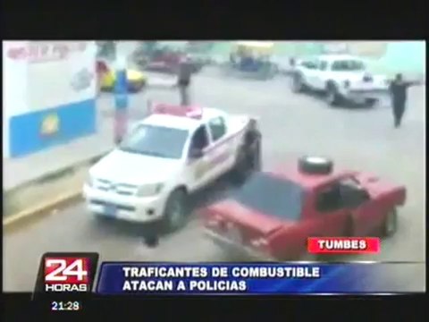 Traficantes de combustible intentan quemar a policías en Tumbes