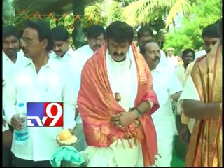Balakrishna offers Pujas in Nimmakuru